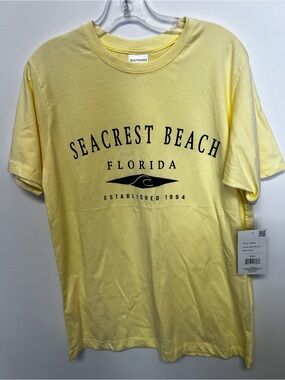 SOUTHERN SPIRIT T SHIRT “SEACREST BEACH FLORIDA” SOFT YELLOW SHORT SLEEVE. NWT